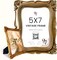 Gold 5x7 Picture Frame, Elegant Antique Frames 5 x 7 With Glass Front(Golden Victorian)7"L x 5"W